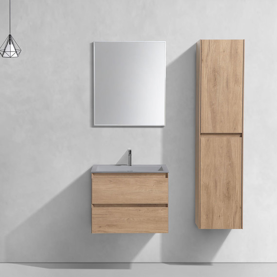 Тумба подвесная с раковиной Vincea Luka 60 см VMC-2L600NO (раковина серая VCB-13600G), натуральный дуб фото 4