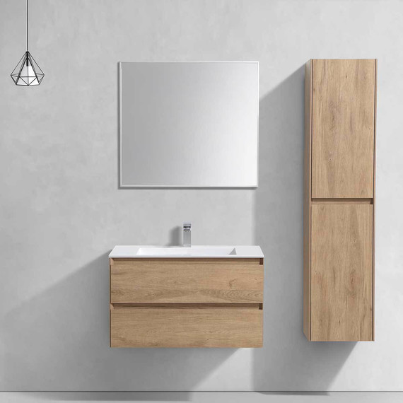 Тумба подвесная с раковиной Vincea Luka 80 см VMC-2L800NO (раковина белая VCB-13800W), натуральный дуб - 5 Тумба подвесная с раковиной Vincea Luka 80 см VMC-2L800NO (раковина белая VCB-13800W), натуральный дуб фото 5