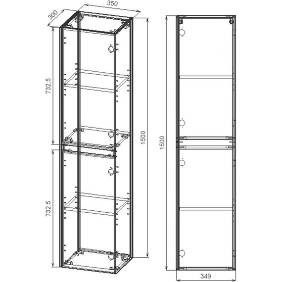 Пенал подвесной Vincea Chiara/Luka 35 см VSC-2CL150RO, тёмный дуб - 4 Пенал подвесной Vincea Chiara/Luka 35 см VSC-2CL150RO, тёмный дуб фото 4