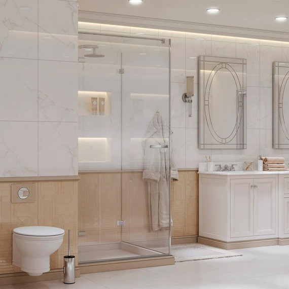 Душевое ограждение Ambassador Abner 90x90 см 10011101L L (стекло 8 мм) хром/прозрачное фото 4