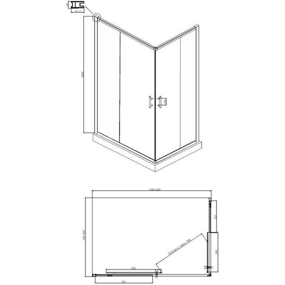 Душевое ограждение Ambassador Kingston 120x80 см 14011101, хром/прозрачное фото 9