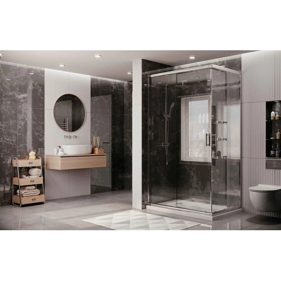 Душевое ограждение Ambassador Kingston 120x90 см 14011122, хром/прозрачное фото 3