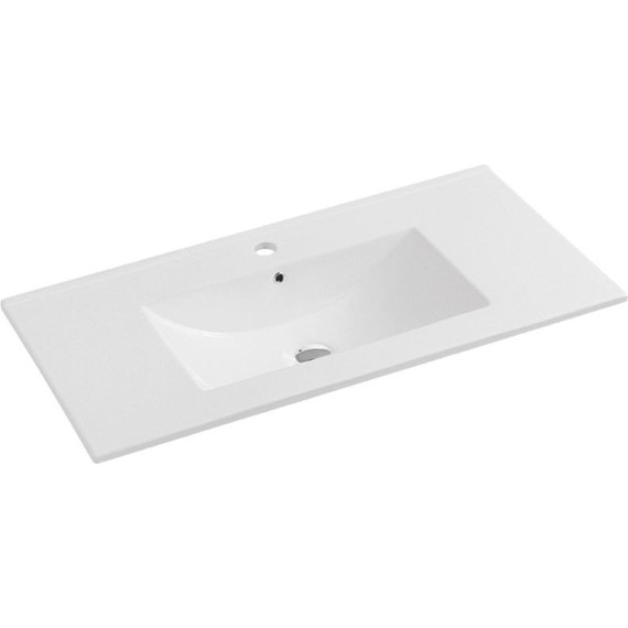 Тумба подвесная с раковиной Vincea Mia 100 см VMC-2MC100BT, бетон фото 6