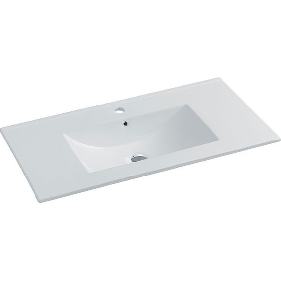 Тумба подвесная с раковиной Vincea Mia 90 см VMC-2MC900GW, белый глянец фото 6