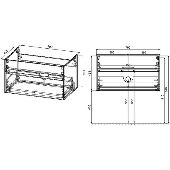 Тумба подвесная с раковиной Vincea Chiara 80 см VMC-2C800RO (раковина черная VCB-13800B), тёмный дуб фото 7