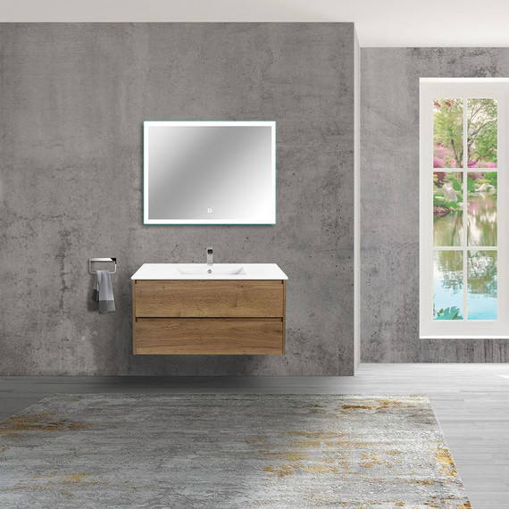 Тумба подвесная с раковиной Vincea Gio 100 см VMC-2G100TO, дуб табак - 2 Тумба подвесная с раковиной Vincea Gio 100 см VMC-2G100TO, дуб табак фото 2