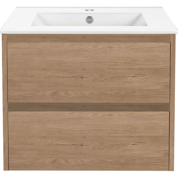 Тумба подвесная с раковиной Vincea Gio 60 см VMC-2G600NO, натуральный дуб фото 5