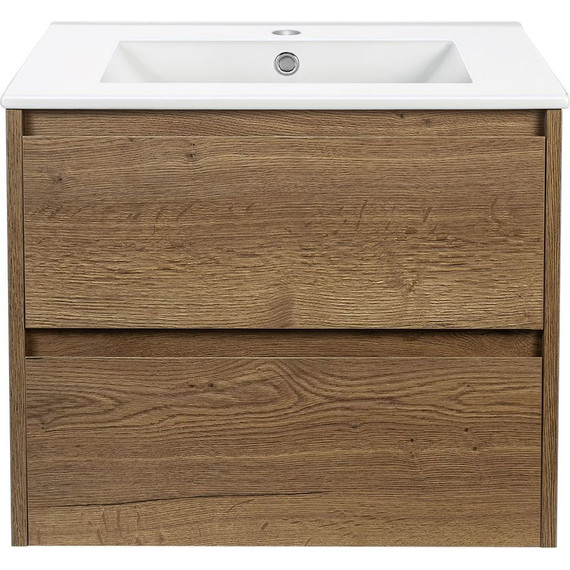 Тумба подвесная с раковиной Vincea Gio 60 см VMC-2G600TO, дуб табак фото 4