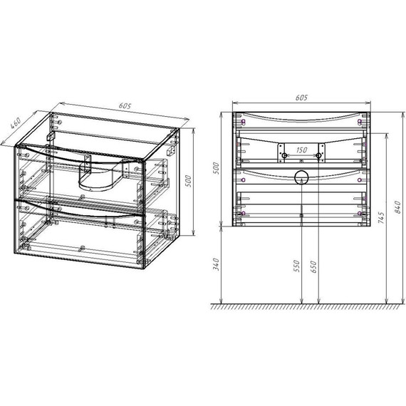Тумба подвесная с раковиной Vincea Mia 60 см VMC-2MC600VO, дуб винтаж фото 5