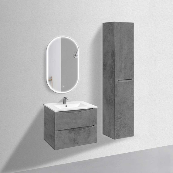 Тумба подвесная с раковиной Vincea Mia 70 см VMC-2MC700BT, бетон фото 3