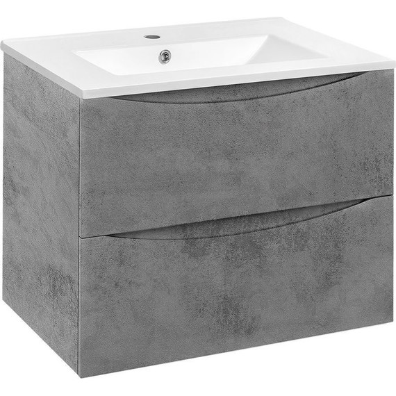 Тумба подвесная с раковиной Vincea Mia 70 см VMC-2MC700BT, бетон фото 2