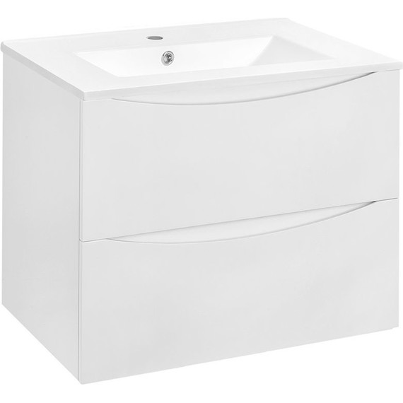 Тумба подвесная с раковиной Vincea Mia 70 см VMC-2MC700GW, белый глянец фото 2