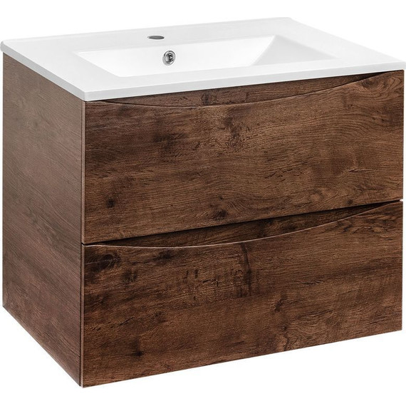 Тумба подвесная с раковиной Vincea Mia 70 см VMC-2MC700RW, тёмное дерево фото 2