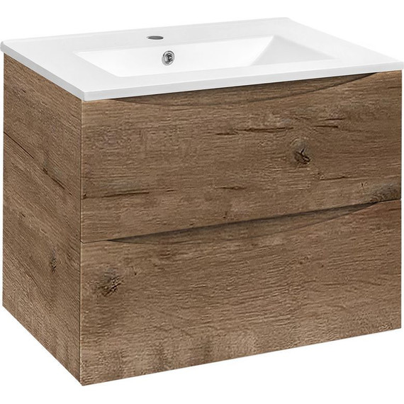 Тумба подвесная с раковиной Vincea Mia 70 см VMC-2MC700VO, дуб винтаж фото 2