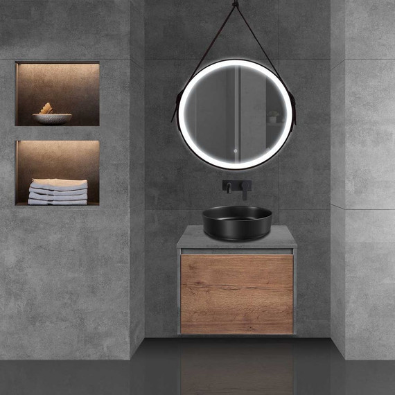 Тумба подвесная со столешницей Vincea Mesa 60 см VMC-2MS600TB, бетон/дуб табак фото 3