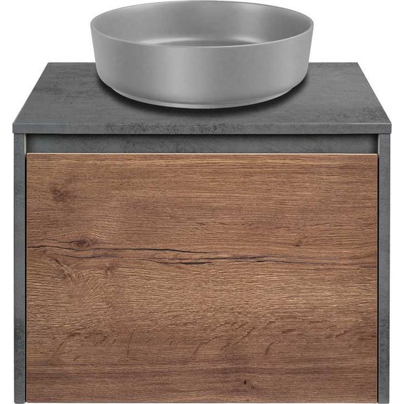 Тумба подвесная со столешницей Vincea Mesa 60 см VMC-2MS600TB, бетон/дуб табак фото 4