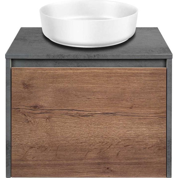 Тумба подвесная со столешницей Vincea Mesa 60 см VMC-2MS600TB, бетон/дуб табак фото 5