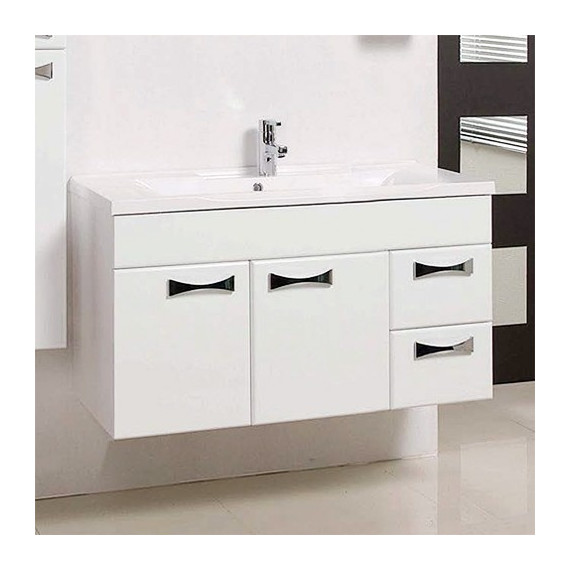 Тумба подвесная с раковиной Акватон Диор 120 см 1A110601DR010, белый фото 5