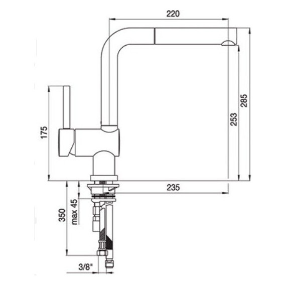 Смеситель для кухни Schock PIEGA-D 710125, хром фото 2