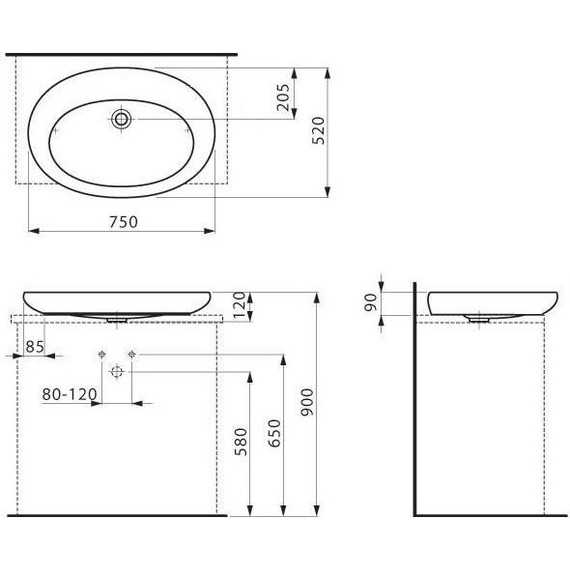 Раковина-чаша Laufen ILBAGNOALESSI ONE 75 см 8.1897.2.400.104.1 - 3 Раковина-чаша Laufen ILBAGNOALESSI ONE 75 см 8.1897.2.400.104.1 фото 3