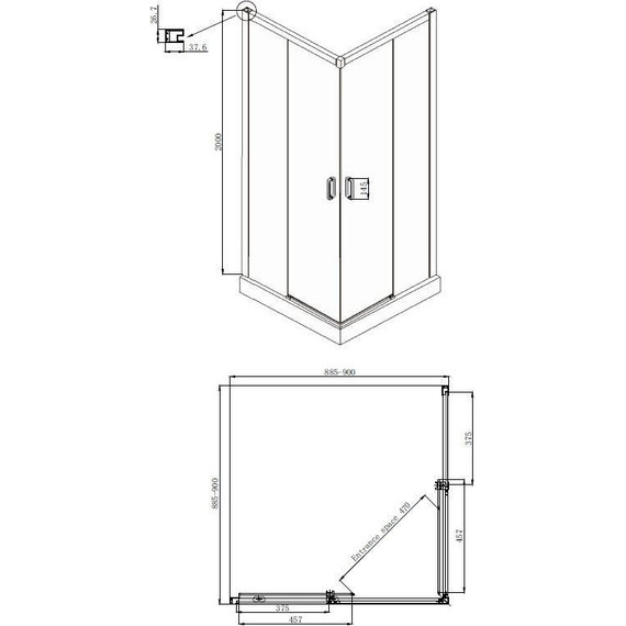 Душевое ограждение Ambassador Queen 90x90 см 11011104, хром/прозрачное фото 8