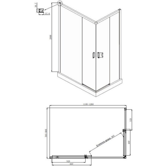Душевое ограждение Ambassador Queen 120x80 см 11011106L L, хром/прозрачное фото 8