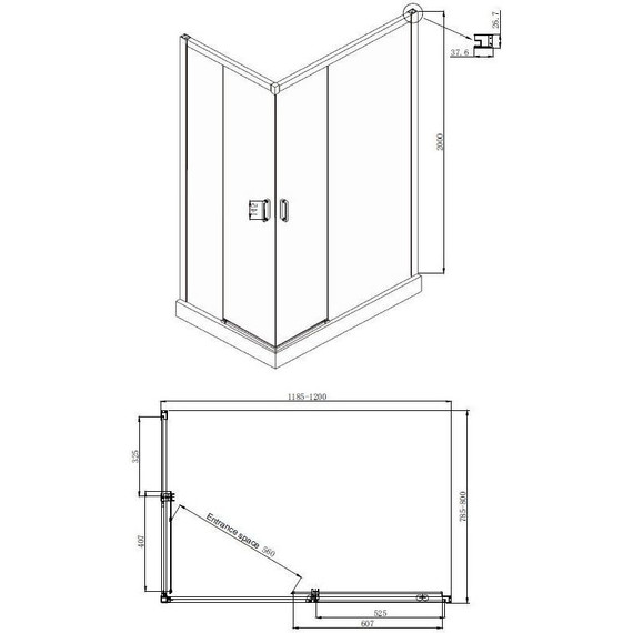 Душевое ограждение Ambassador Queen 120x80 см 11011106R R, хром/прозрачное - 8 Душевое ограждение Ambassador Queen 120x80 см 11011106R R, хром/прозрачное фото 8