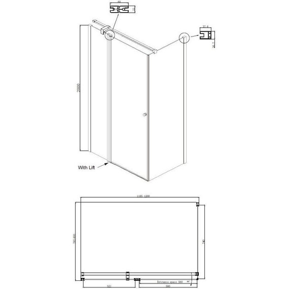 Душевое ограждение Ambassador Nord 120x80 см 13011107, хром/прозрачное - 9 Душевое ограждение Ambassador Nord 120x80 см 13011107, хром/прозрачное фото 9