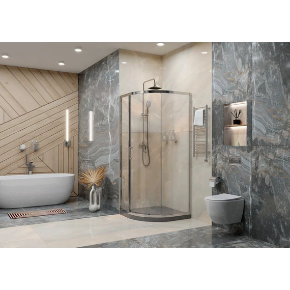 Душевое ограждение Ambassador Kingston 100 см 14011113, хром/прозрачное фото 3