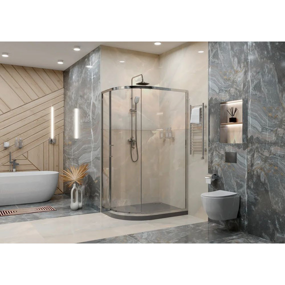 Душевое ограждение Ambassador Kingston 100x90 см 14011115, хром/прозрачное фото 3