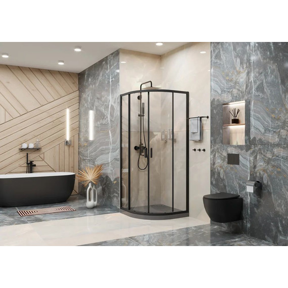 Душевое ограждение Ambassador Kingston 100 см 14011205, чёрный/прозрачное фото 3