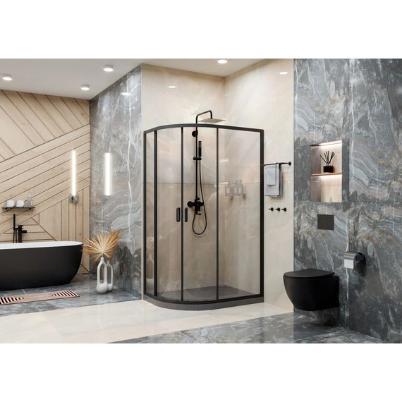 Душевое ограждение Ambassador Kingston 110x80 см 14011210, чёрный/прозрачное фото 3