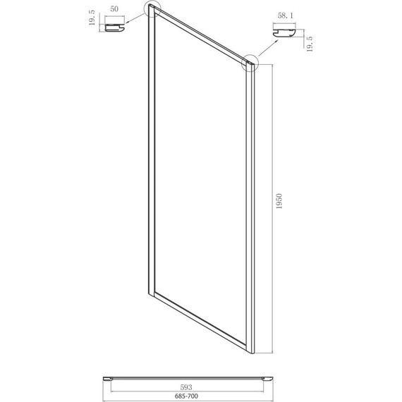 Душевое ограждение Ambassador Forsa 110x70 см 17021102NX-70NX, хром/прозрачное фото 6