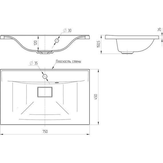 Тумба подвесная с раковиной Vincea Mia 75 см VMC-2MA750BT (раковина черная матовая VCB-3M750B), бетон фото 5