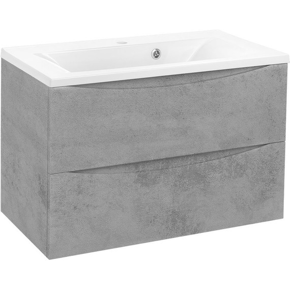 Тумба подвесная с раковиной Vincea Mia 80 см VMC-2MA800BT (раковина белая VCB-3M800W), бетон фото 4