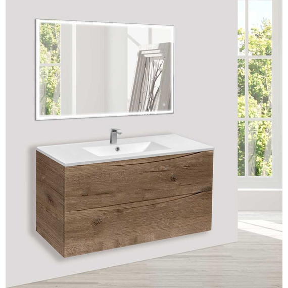 Тумба подвесная с раковиной Vincea Mia 100 см VMC-2MC100VO, дуб винтаж фото 4