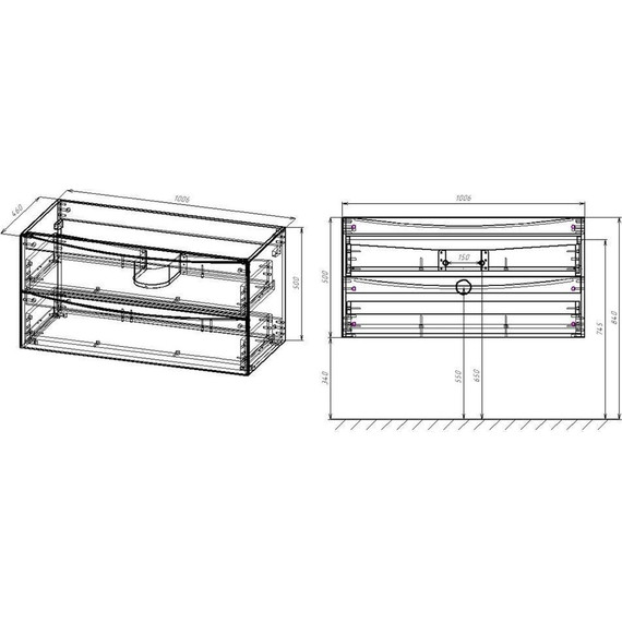 Тумба подвесная с раковиной Vincea Mia 100 см VMC-2MC100VO, дуб винтаж фото 8