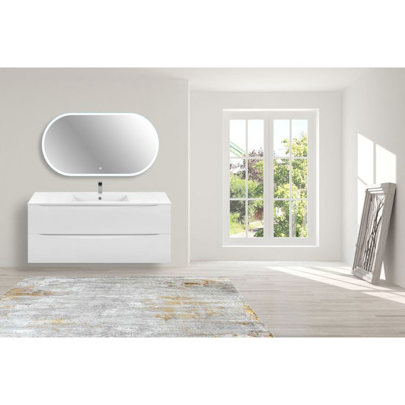 Тумба подвесная с раковиной Vincea Mia 120 см VMC-2MC120GW, белый глянец фото 3