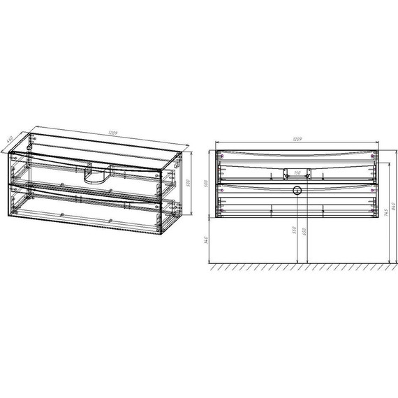 Тумба подвесная с раковиной Vincea Mia 120 см VMC-2MC120RW, тёмное дерево фото 6