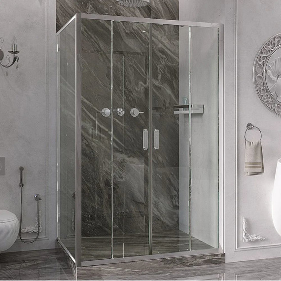 Душевое ограждение Ambassador Forsa 130x100 см 17021108AX-100AX, хром/прозрачное фото 2