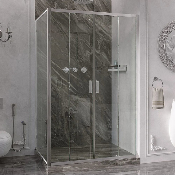 Душевое ограждение Ambassador Forsa 150x100 см 17021110AX-100AX, хром/прозрачное фото 2