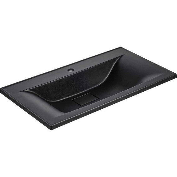 Тумба подвесная с раковиной Vincea Mia 90 см VMC-2MA900VO (раковина черная матовая VCB-3M900B), дуб винтаж фото 5