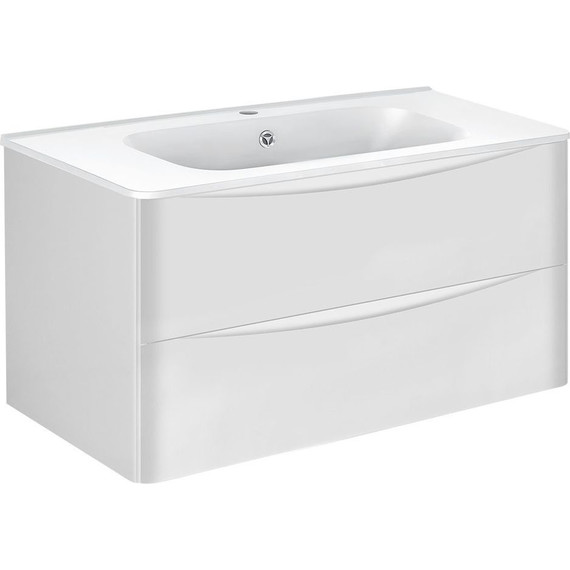 Тумба подвесная с раковиной Vincea Paola 100 см VMC-2P100GW, белый глянец - 2 Тумба подвесная с раковиной Vincea Paola 100 см VMC-2P100GW, белый глянец фото 2