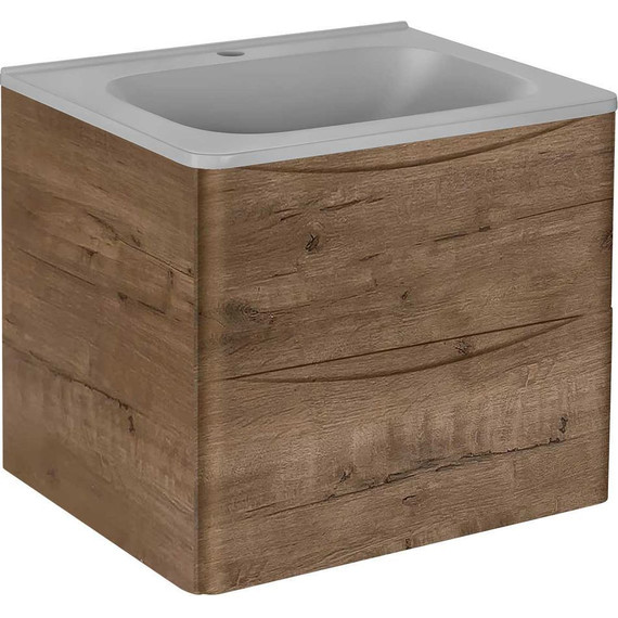 Тумба подвесная с раковиной Vincea Paola 60 см VMC-2P600VO (раковина серая VCB-2VP600G), дуб винтаж фото 2