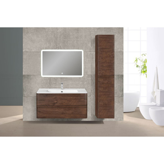 Тумба подвесная с раковиной Vincea Vico 100 см VMC-2V100RW, тёмное дерево фото 6