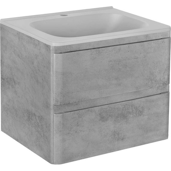 Тумба подвесная с раковиной Vincea Vico 60 см VMC-2V600BT (раковина серая VCB-2VP600G), бетон фото 2