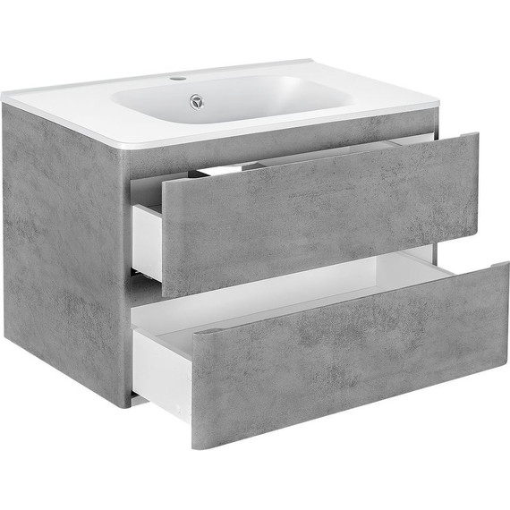 Тумба подвесная с раковиной Vincea Vico 80 см VMC-2V800BT (раковина белая VCB-2VP800W), бетон фото 3