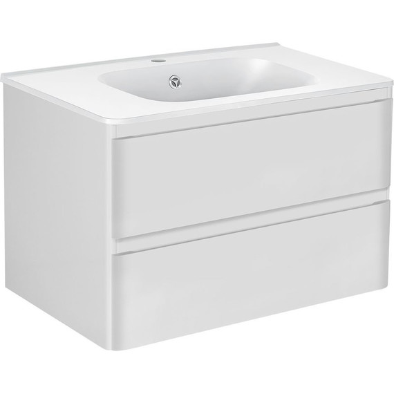 Тумба подвесная с раковиной Vincea Vico 80 см VMC-2V800GW (раковина белая VCB-2VP800W), белый глянец - 2 Тумба подвесная с раковиной Vincea Vico 80 см VMC-2V800GW (раковина белая VCB-2VP800W), белый глянец фото 2