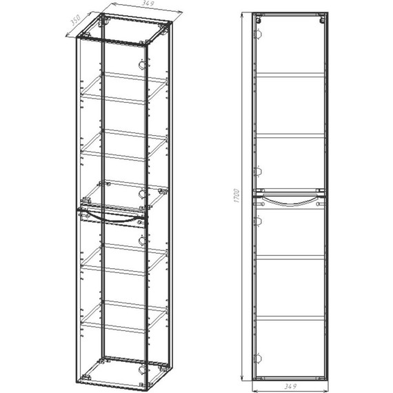 Пенал подвесной Vincea Mia 35 см VSC-2M170GW-R, белый глянец - 3 Пенал подвесной Vincea Mia 35 см VSC-2M170GW-R, белый глянец фото 3