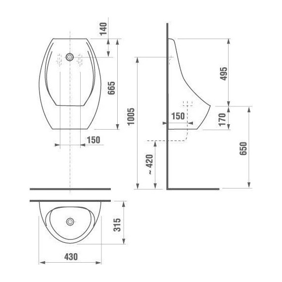 Писсуар Jika Domino 4110.1.000.000.1 фото 2